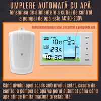 Senzor Nivel Apa Ultrasonic CZAY®, Masurare Adancime si Temperatura Lichid, Alimentare Solara, Umplere Automata,Wireless - 4