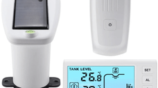 Senzor Nivel Apa Ultrasonic CZAY®, Masurare Adancime si Temperatura Lichid, Alimentare Solara, Umplere Automata,Wireless