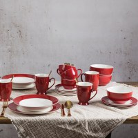 Serviciu de masa, 18 piese, 6 persoane, portelan, AMBITION Aura Red - 6