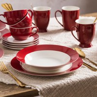 Serviciu de masa, 18 piese, 6 persoane, portelan, AMBITION Aura Red - 2