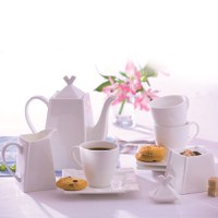 Serviciu servire ceai sau cafea, 17 piese, 6 persoane, portelan, AMBITION Kubiko - 3