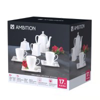 Serviciu servire ceai sau cafea, 17 piese, 6 persoane, portelan, AMBITION Kubiko - 5