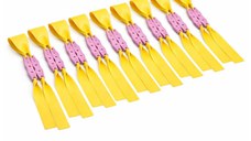 Set 10 benzi de schimb pentru prastie, DEPOX®, cauciuc plat premium, galben,0.5 mm