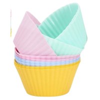 Set 12 forme prajituri, Silicon, 3 x 7 cm, Multicolor - 1