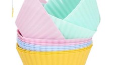 Set 12 forme prajituri, Silicon, 3 x 7 cm, Multicolor