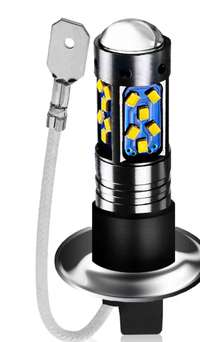 Set 2 becuri auto LED H1 cu lupa 60W 27 SMD 12V 6000K 7000lm - 5