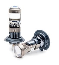 Set 2 Becuri H7 LED cu Lupa, SUPER CSP, Putere 150W si 27.000 Lumeni, CANBUS Cu cipuri CSP 7035, 6000K Alb Rece - 10