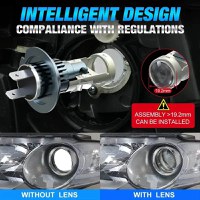 Set 2 Becuri H7 LED cu Lupa, SUPER CSP, Putere 150W si 27.000 Lumeni, CANBUS Cu cipuri CSP 7035, 6000K Alb Rece - 11