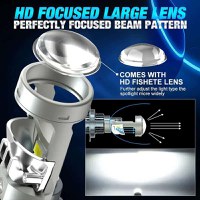 Set 2 Becuri H7 LED cu Lupa, SUPER CSP, Putere 150W si 27.000 Lumeni, CANBUS Cu cipuri CSP 7035, 6000K Alb Rece - 5