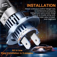 Set 2 Becuri H7 LED cu Lupa, SUPER CSP, Putere 150W si 27.000 Lumeni, CANBUS Cu cipuri CSP 7035, 6000K Alb Rece - 12