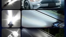 Set 2 Becuri H7 LED cu Lupa, SUPER CSP, Putere 150W si 27.000 Lumeni, CANBUS Cu cipuri CSP 7035, 6000K Alb Rece