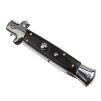 Set 2 briceaguri automate vanatoare IdeallStore®, Italian Blade, Stiletto, otel inoxidabil, negru - 4