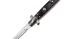 Set 2 briceaguri automate vanatoare IdeallStore®, Italian Blade, Stiletto, otel inoxidabil, negru