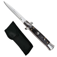 Set 2 briceaguri automate vanatoare IdeallStore®, Italian Blade, Stiletto, otel inoxidabil, negru - 9