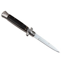 Set 2 briceaguri automate vanatoare IdeallStore®, Italian Blade, Stiletto, otel inoxidabil, negru - 2