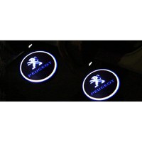 Set 2 Bucati Emblema Logo LED Portiera dedicata Marca Auto PEUGEOT - 6