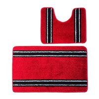 Set 2 covorase baie – cu membrana antiderapanta, 100% fibre sintetice, rosu, 50×40 cm, 50×80 cm, Sandy Ros - 4