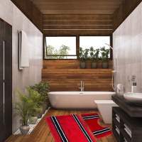 Set 2 covorase baie – cu membrana antiderapanta, 100% fibre sintetice, rosu, 50×40 cm, 50×80 cm, Sandy Ros - 1