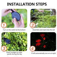 Set 2 Lampi Solare tip Trandafiri cu 7 LED-uri, 74cm, Senzor de lumina, 800mAh, IP65, Multicolor - 13