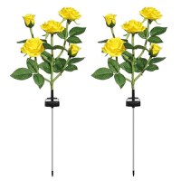 Set 2 Lampi Solare tip Trandafiri cu 7 LED-uri, 74cm, Senzor de lumina, 800mAh, IP65, Multicolor - 11