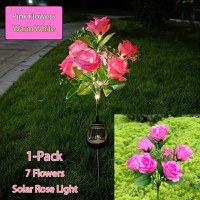 Set 2 Lampi Solare tip Trandafiri cu 7 LED-uri, 74cm, Senzor de lumina, 800mAh, IP65, Multicolor - 8