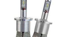 Set 2 LED-Uri Auto Techstar® 8C D4, 80w, 8000 Lumeni, 6500K, AUTO, 12-24 Volti, COB, Radiator Aluminiu Si Cupru