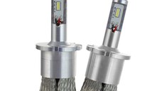 Set 2 LED-Uri Auto Techstar® 8C D4, 80w, 8000 Lumeni, 6500K, AUTO, 12-24 Volti, COB, Radiator Aluminiu Si Cupru