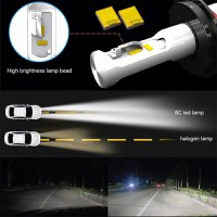 Set 2 LED-Uri Auto Techstar® 8C D4, 80w, 8000 Lumeni, 6500K, AUTO, 12-24 Volti, COB, Radiator Aluminiu Si Cupru - 5