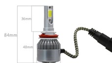Set 2 LED-uri Auto Techstar® C6, H11/H8/H9, 36w, 3800 Lumeni, 6500K, AUTO, 12-24 Volti, COB