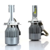 Set 2 LED-uri Auto Techstar® C6, H4, 36w, 3800 Lumeni, 6500K, AUTO, 12-24 Volti, COB - 10