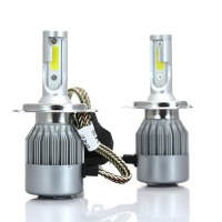 Set 2 LED-uri Auto Techstar® C6, H4, 36w, 3800 Lumeni, 6500K, AUTO, 12-24 Volti, COB - 5