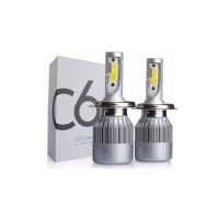 Set 2 LED-uri Auto Techstar® C6, H4, 36w, 3800 Lumeni, 6500K, AUTO, 12-24 Volti, COB - 6
