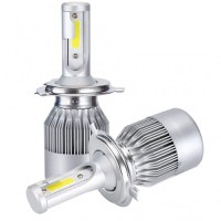 Set 2 LED-uri Auto Techstar® C6, H4, 36w, 3800 Lumeni, 6500K, AUTO, 12-24 Volti, COB - 7
