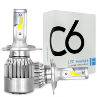 Set 2 LED-uri Auto Techstar® C6, H4, 36w, 3800 Lumeni, 6500K, AUTO, 12-24 Volti, COB - 4