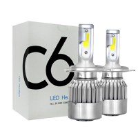 Set 2 LED-uri Auto Techstar® C6, H4, 36w, 3800 Lumeni, 6500K, AUTO, 12-24 Volti, COB - 2