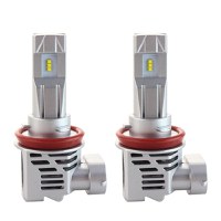 Set 2 LED-uri Auto Techstar® M3, H11, 40w, 8000 Lumeni, 6500K, AUTO, 12-24 Volti, ZES, Canbus, Miez Cupru, Radiator - 1