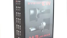 Set 2 LED-uri Auto Techstar® M3, H7, 40w, 8000 Lumeni, 6500K, AUTO, 12-24 Volti, ZES, Canbus, Miez Cupru, Radiator