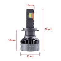 Set 2 LED-Uri Auto Techstar® P18, H7, 300W, 45000 Lumeni, 6500K, 12-24V, Unghi Fascicul 360°, CSP 4575, Canbus - 9