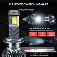 Set 2 LED-Uri Auto Techstar® P18, H7, 300W, 45000 Lumeni, 6500K, 12-24V, Unghi Fascicul 360°, CSP 4575, Canbus - 8