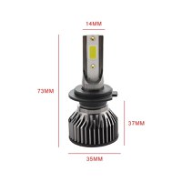 Set 2 LED-uri Auto Techstar® V6, H7, 40w, 4000 Lumeni, 6500K, AUTO, 12-24 Volti, COB, Canbus, Radiator Aluminiu - 6