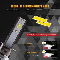 Set 2 LED-Uri Auto Techstar® V8, 9007, 120W, 12-24V, 15000 Lumeni, 6000K, Unghi Fascicul 360°, CSP 3570, Canbus - 13