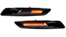 Set 2 Semnalizari Negre Aripa LED Dinamice secventiale cu sticla fumurie pentru BMW F10, F11, F07 fara facelift