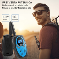 Set 2 statii Walkie Talkie Copii si Adulti, cu Raza Lunga de Actiune, Blocare taste, Sunet clar, Statie radio Camping - 11