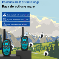 Set 2 statii Walkie Talkie Copii si Adulti, cu Raza Lunga de Actiune, Blocare taste, Sunet clar, Statie radio Camping - 4