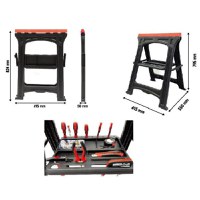 Set 2 suporti de atelier, sarcina max 170 kg/buc, KD506, Kraft&Dele - 2