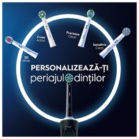 Set 2 x Periuta de dinti electrica Oral-B Vitality Pro, Curatare 2D, 3 programe, 1 Incarcator, 2 Capete, Negru/Violet - 4