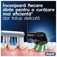 Set 2 x Periuta de dinti electrica Oral-B Vitality Pro, Curatare 2D, 3 programe, 1 Incarcator, 2 Capete, Negru/Violet - 9