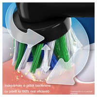 Set 2 x Periuta de dinti electrica Oral-B Vitality Pro, Curatare 2D, 3 programe, 1 Incarcator, 2 Capete, Negru/Violet - 7