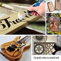 Set 28 piese varfuri si capete de schimb pentru letcon, GlowforHome, pentru gravura si statia de lipit, Auriu/Argintiu - 4
