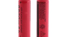 Set 2x Acumulator 18650 3,7V MRG MMMC,6800 mAh, Li-ion, Reincarcabil, Rosu